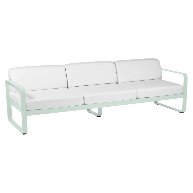 Load image into Gallery viewer, Fermob Bellevie 3-seater outdoor sofa– Ice Mint frame with Off-White fabric cushions
