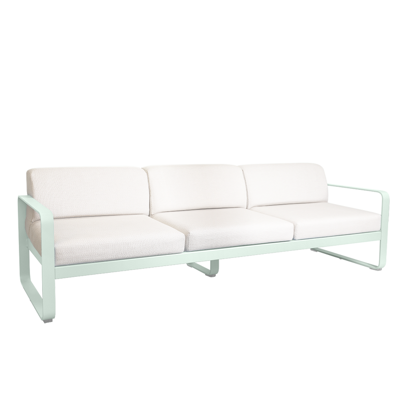 Load image into Gallery viewer, Fermob Bellevie 3-seater outdoor sofa– Ice Mint frame with Pearl fabric cushions
