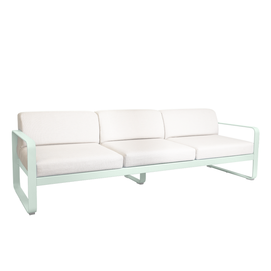 Fermob Bellevie 3-seater outdoor sofa– Ice Mint frame with Pearl fabric cushions