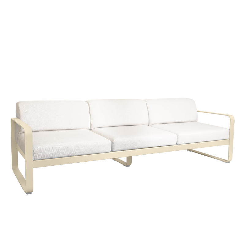 Load image into Gallery viewer, Fermob Bellevie 3-seater outdoor sofa– Latte Beige frame with Pearl fabric cushions

