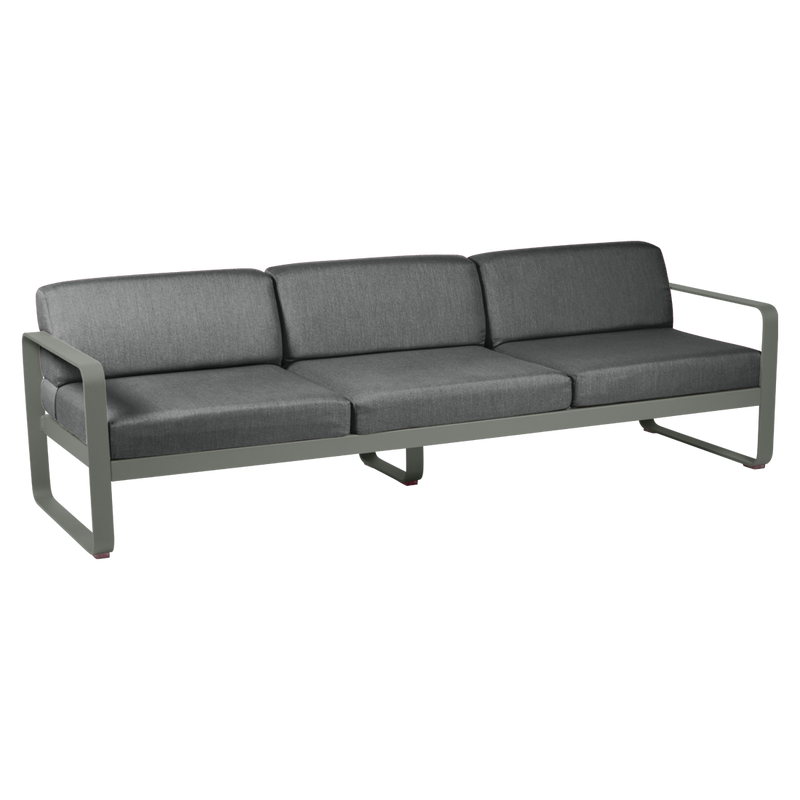 Load image into Gallery viewer, Fermob Bellevie 3-seater outdoor sofa– Rosemary frame with Graphite Grey fabric cushions
