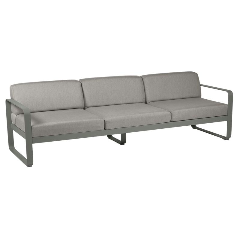 Load image into Gallery viewer, Fermob Bellevie 3-seater outdoor sofa– Rosemary frame with Grey Taupe fabric cushions

