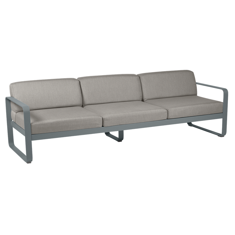 Load image into Gallery viewer, Fermob Bellevie 3-seater outdoor sofa– Storm Grey frame with Grey Taupe fabric cushions
