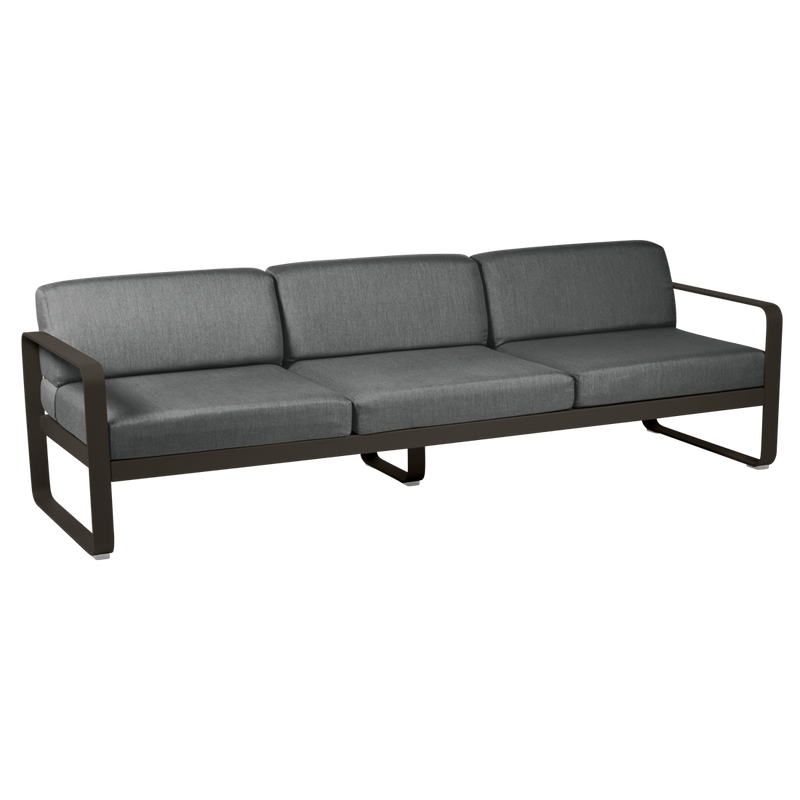 Load image into Gallery viewer, Fermob Bellevie 3-seater outdoor sofa– Tonka frame with Graphite Grey fabric cushions
