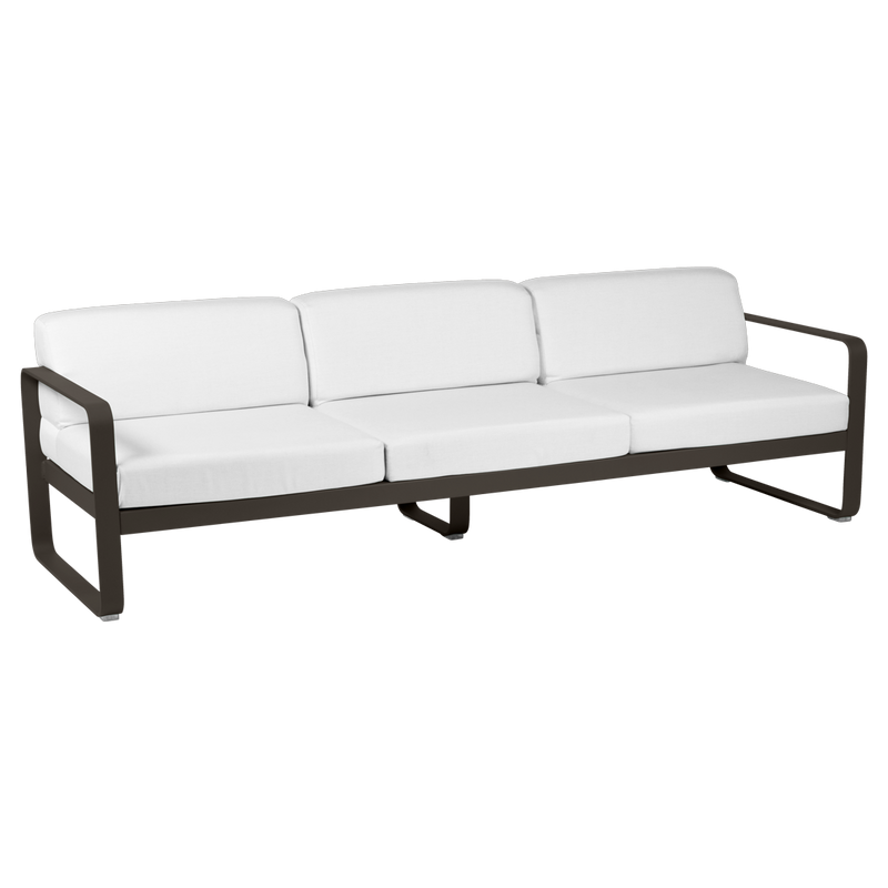 Load image into Gallery viewer, Fermob Bellevie 3-seater outdoor sofa– Tonka frame with Off-White fabric cushions
