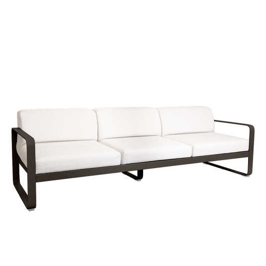 Fermob Bellevie 3-seater outdoor sofa– Tonka frame with Pearl fabric cushions
