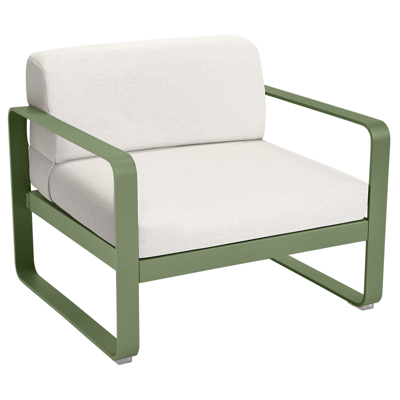Load image into Gallery viewer, Fermob Bellevie outdoor lounge armchair– Cactus frame with Pearl fabric cushions
