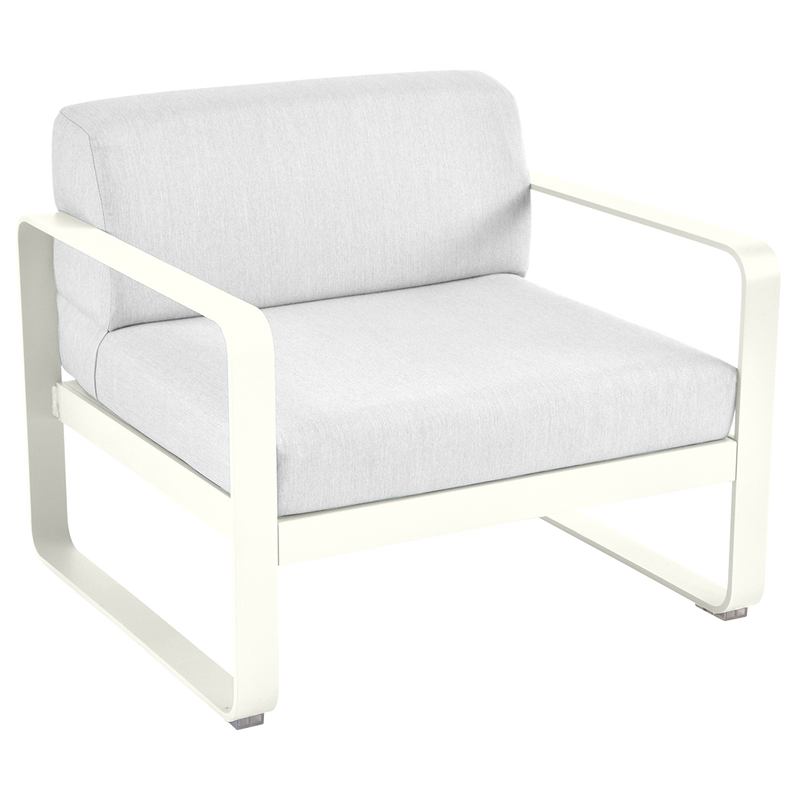 Load image into Gallery viewer, Fermob Bellevie outdoor lounge armchair– Cotton White frame with Off-White fabric cushions
