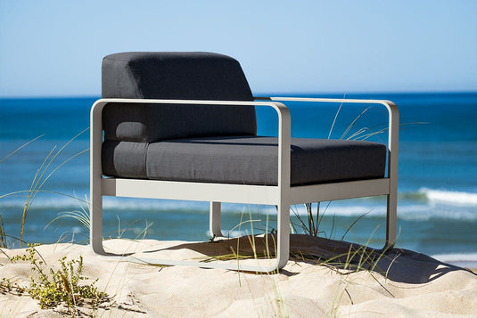 Fermob Bellevie outdoor lounge furniture in a garden setting