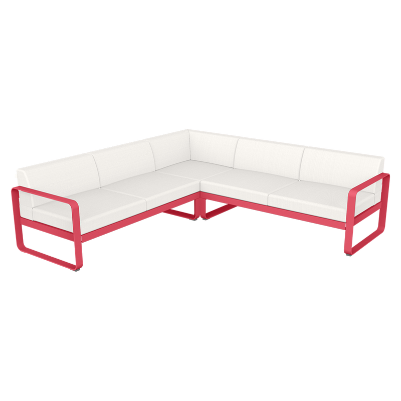 Load image into Gallery viewer, Fermob Bellevie modular sofa Composition 2– Rosalie frame with Pearl fabric cushions
