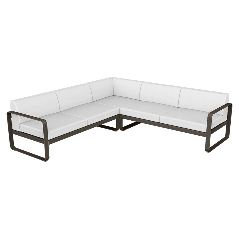 Load image into Gallery viewer, Fermob Bellevie modular sofa Composition 2– Tonka frame with Off-White fabric cushions
