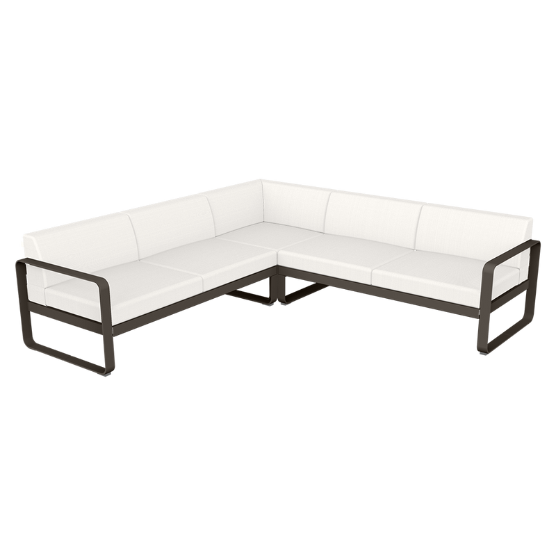 Load image into Gallery viewer, Fermob Bellevie modular sofa Composition 2– Tonka frame with Pearl fabric cushions
