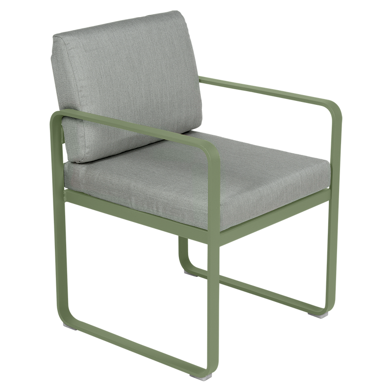 Load image into Gallery viewer, Fermob Bellevie dining armchair– Cactus frame with Flannel Grey fabric cushions
