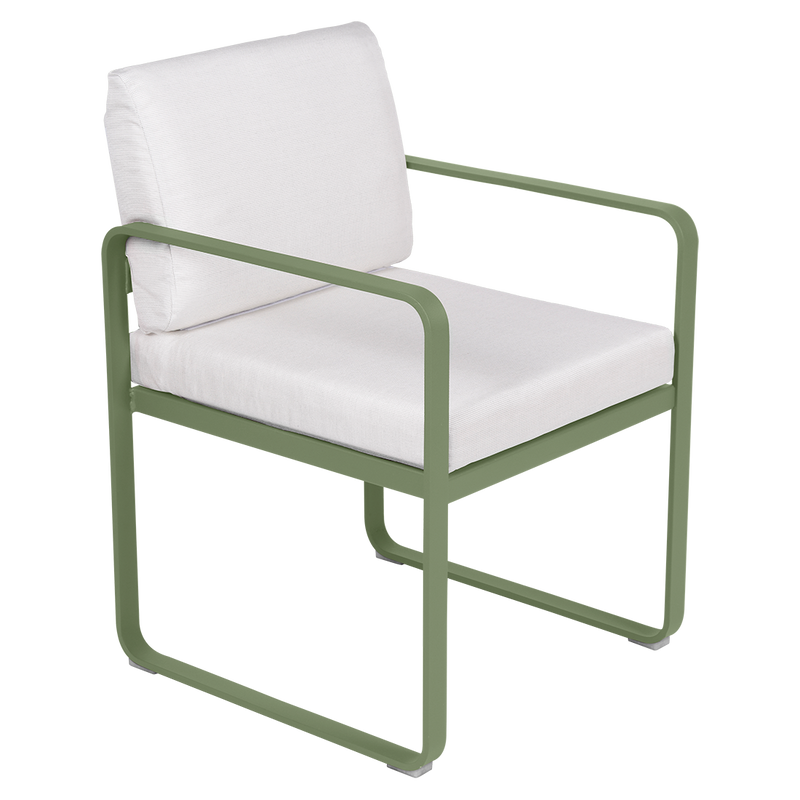 Load image into Gallery viewer, Fermob Bellevie dining armchair– Cactus frame with Off-White fabric cushions
