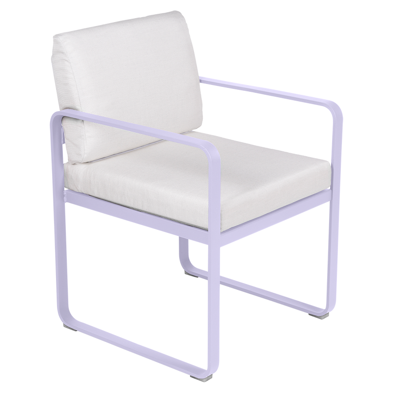 Load image into Gallery viewer, Fermob Bellevie dining armchair– Marshmallow frame with Off-White fabric cushions
