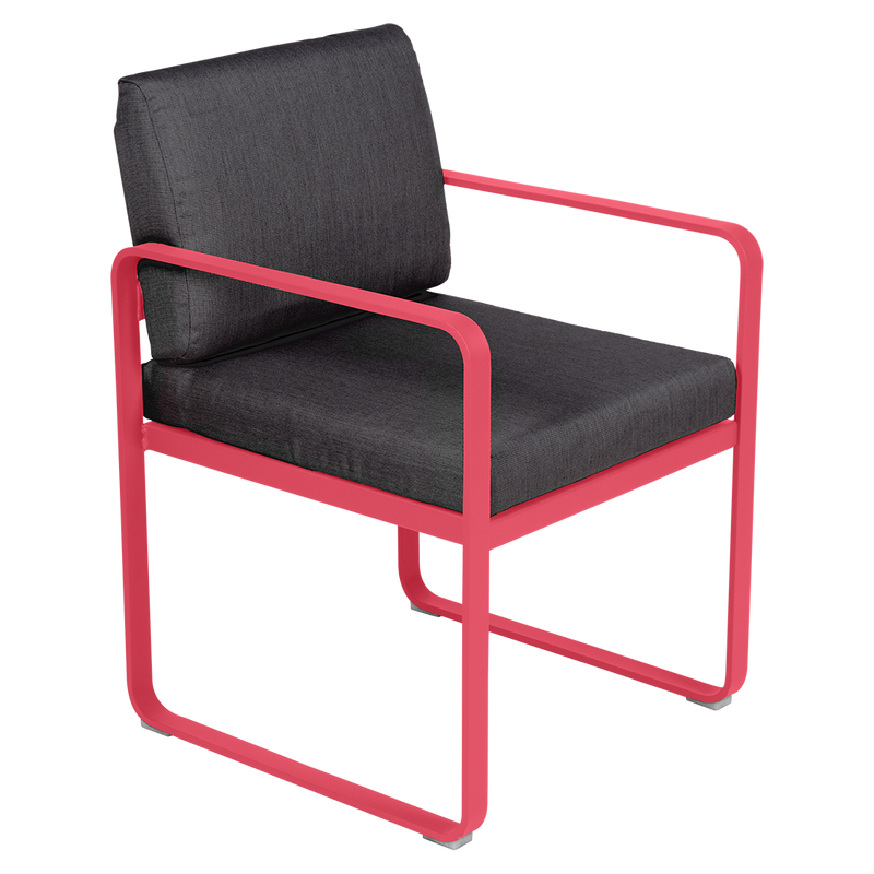 Load image into Gallery viewer, Fermob Bellevie dining armchair– Rosalie frame with Graphite Grey fabric cushions
