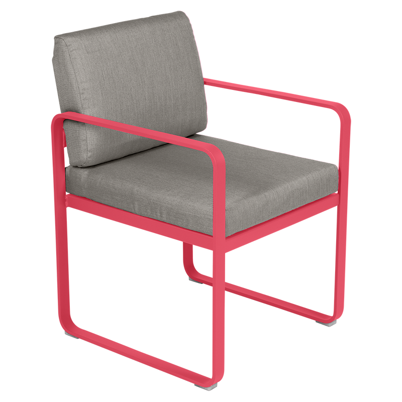 Load image into Gallery viewer, Fermob Bellevie dining armchair– Rosalie frame with Grey Taupe fabric cushions
