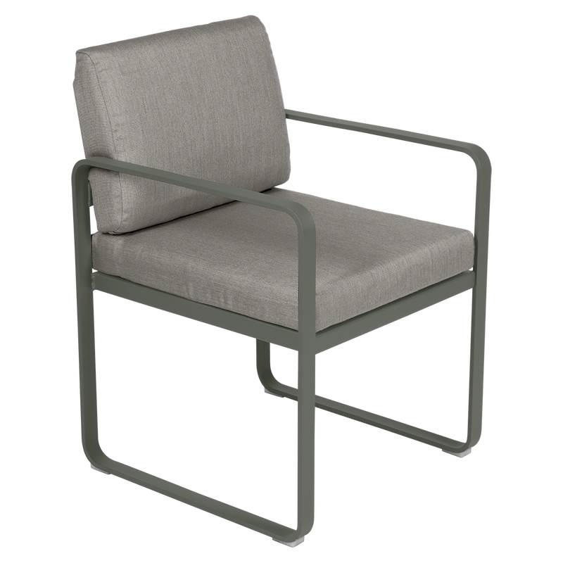 Load image into Gallery viewer, Fermob Bellevie dining armchair– Rosemary frame with Grey Taupe fabric cushions
