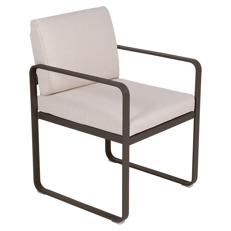 Load image into Gallery viewer, Fermob Bellevie dining armchair– Tonka frame with Pearl fabric cushions
