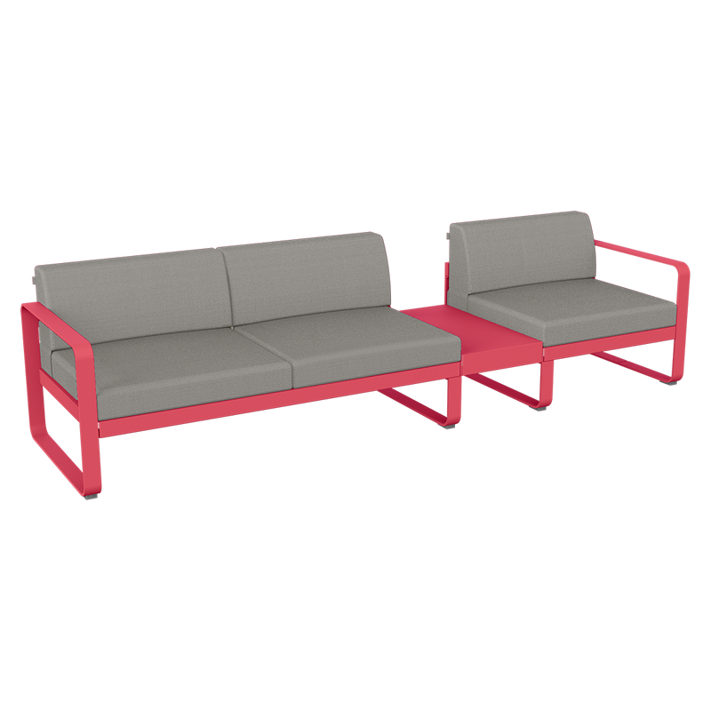 Load image into Gallery viewer, Fermob Bellevie Modular Sofa Composition 1B – Rosalie frame with Grey Taupe fabric cushions
