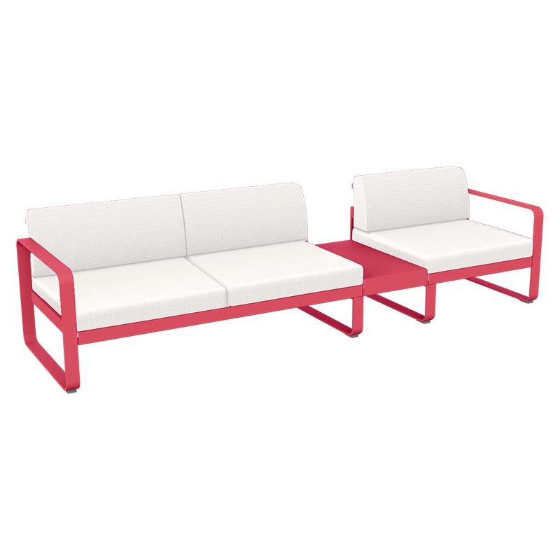 Load image into Gallery viewer, Fermob Bellevie Modular Sofa Composition 1B – Rosalie frame with Pearl fabric cushions
