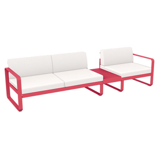 Fermob Bellevie Modular Sofa Composition 1B – Rosalie frame with Pearl fabric cushions