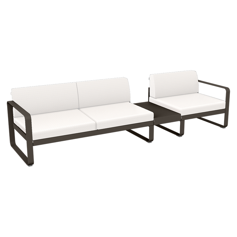 Load image into Gallery viewer, Fermob Bellevie Modular Sofa Composition 1B – Tonka frame with Pearl fabric cushions
