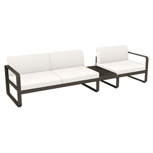 Fermob Bellevie Modular Sofa Composition 1B – Tonka frame with Pearl fabric cushions