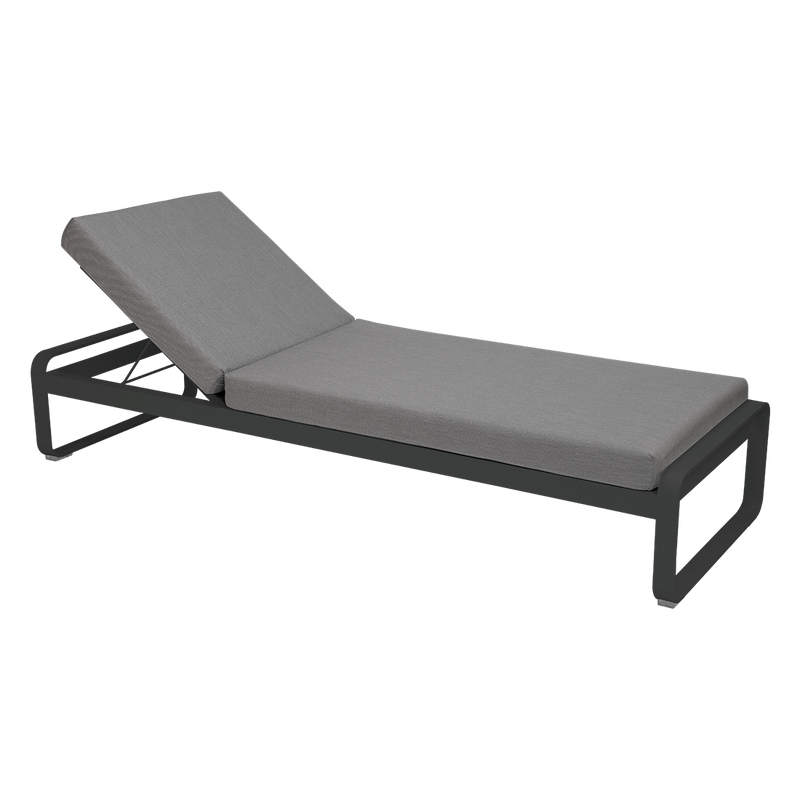 Load image into Gallery viewer, Fermob Bellevie Premium sunlounger– Anthracite frame with Flannel Grey fabric cushions
