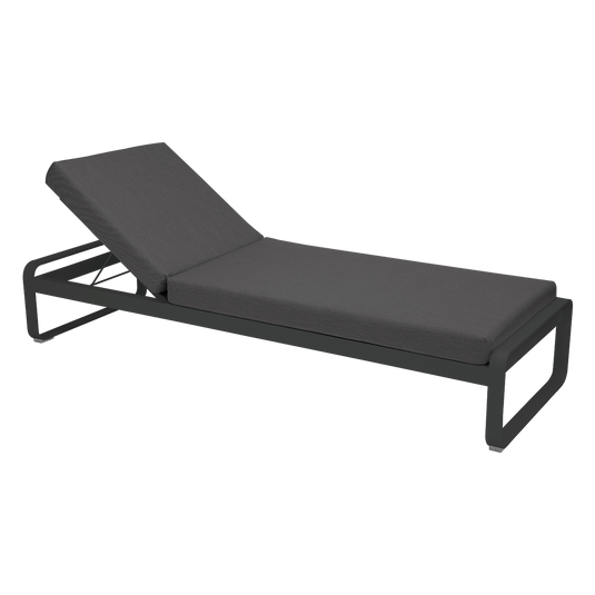 Fermob Bellevie Premium sunlounger– Anthracite frame with Graphite Grey fabric cushions