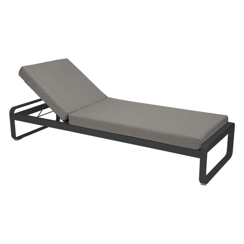 Load image into Gallery viewer, Fermob Bellevie Premium sunlounger– Anthracite frame with Grey Taupe fabric cushions
