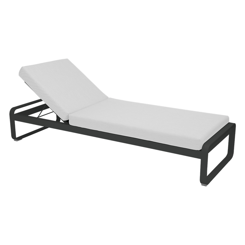 Load image into Gallery viewer, Fermob Bellevie Premium sunlounger– Anthracite frame with Off-White fabric cushions
