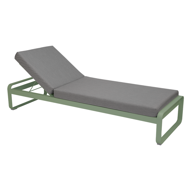 Load image into Gallery viewer, Fermob Bellevie Premium sunlounger– Cactus frame with Flannel Grey fabric cushions
