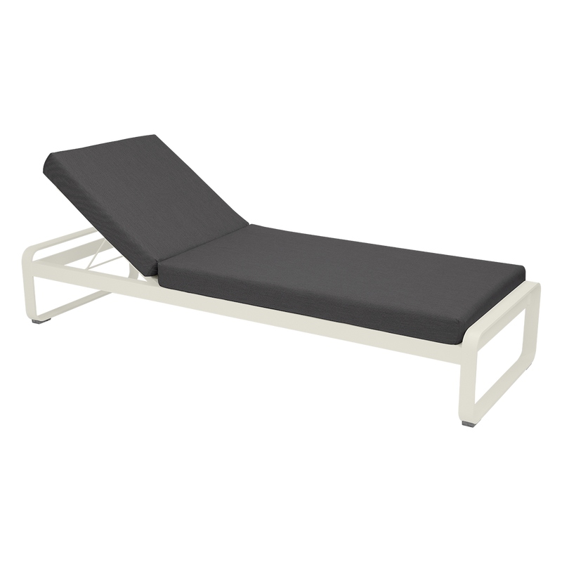 Load image into Gallery viewer, Fermob Bellevie Premium sunlounger– Clay Grey frame with Graphite Grey fabric cushions

