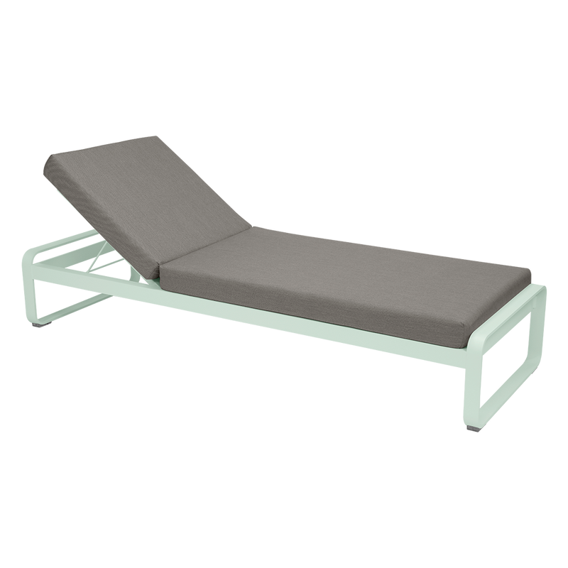 Load image into Gallery viewer, Fermob Bellevie Premium sunlounger– Ice Mint frame with Grey Taupe fabric cushions
