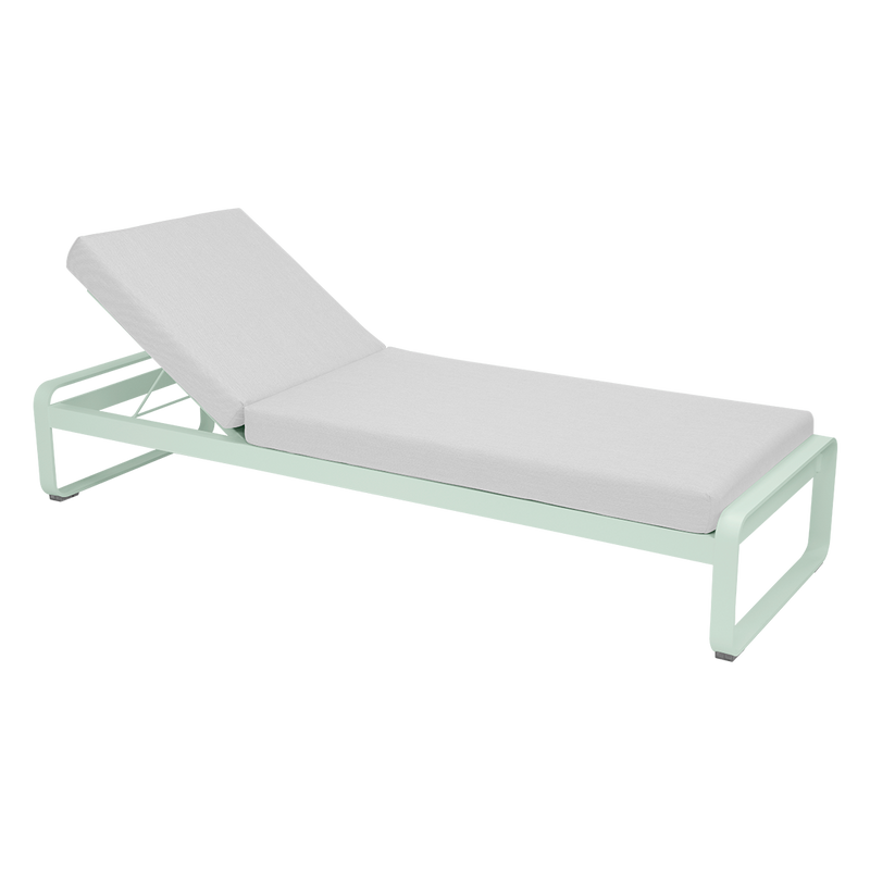 Load image into Gallery viewer, Fermob Bellevie Premium sunlounger– Ice Mint frame with Off-White fabric cushions
