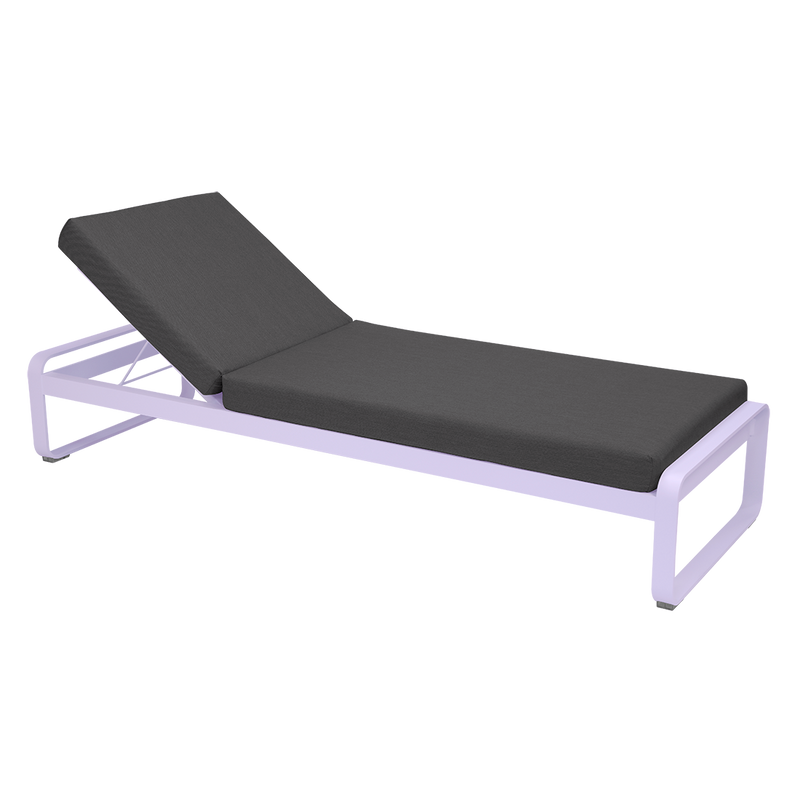 Load image into Gallery viewer, Fermob Bellevie Premium sunlounger– Marshmallow frame with Graphite Grey fabric cushions
