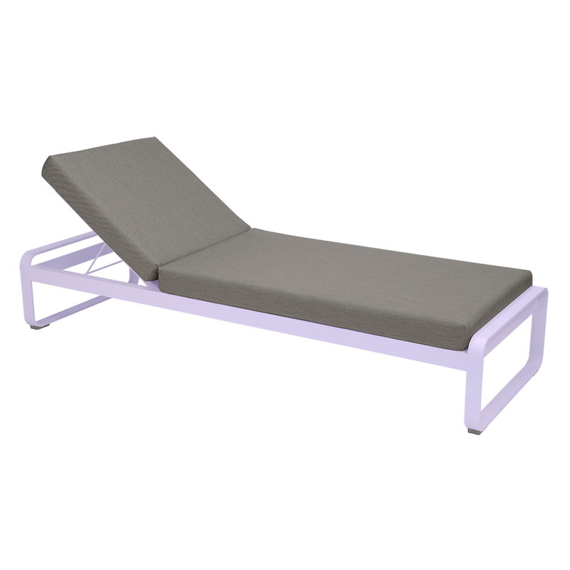 Load image into Gallery viewer, Fermob Bellevie Premium sunlounger– Marshmallow frame with Grey Taupe fabric cushions

