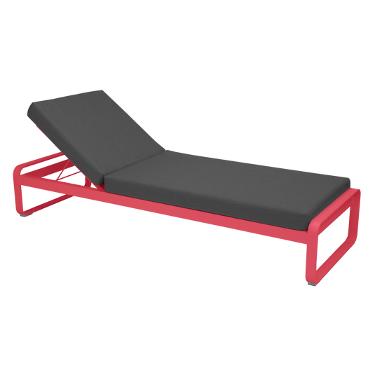 Fermob Bellevie Premium sunlounger– Rosalie frame with Graphite Grey fabric cushions