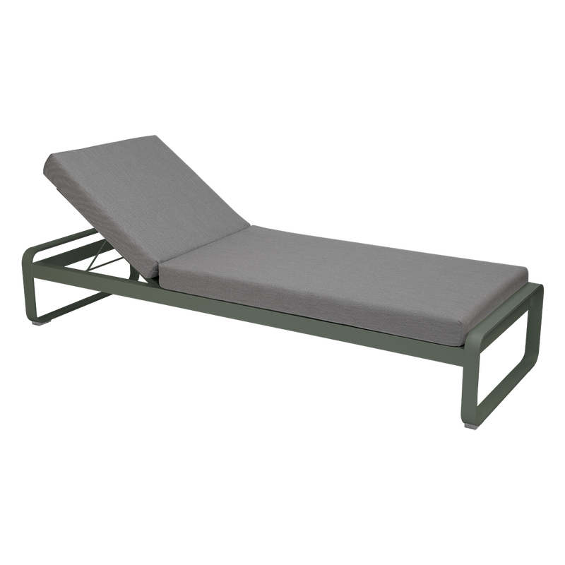 Load image into Gallery viewer, Fermob Bellevie Premium sunlounger– Rosemary frame with Flannel Grey fabric cushions
