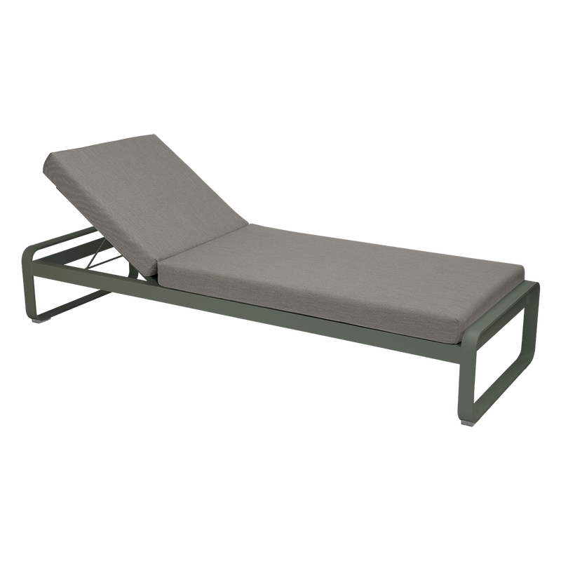 Load image into Gallery viewer, Fermob Bellevie Premium sunlounger– Rosemary frame with Grey Taupe fabric cushions
