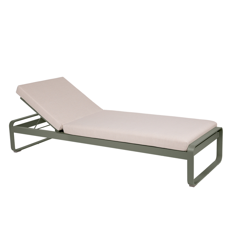 Load image into Gallery viewer, Fermob Bellevie Premium sunlounger– Rosemary frame with Pearl fabric cushions
