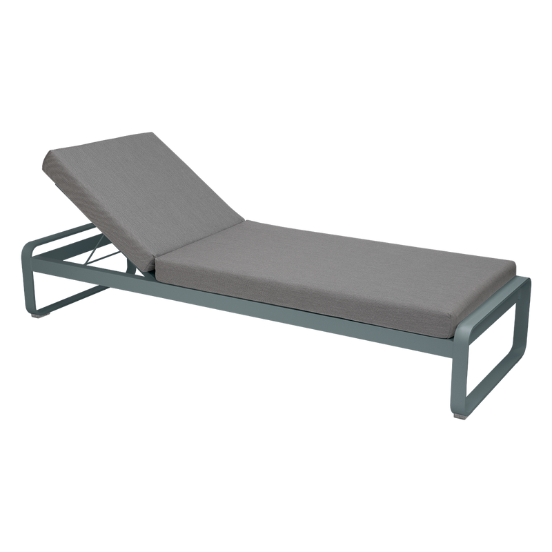 Load image into Gallery viewer, Fermob Bellevie Premium sunlounger– Storm Grey frame with Flannel Grey fabric cushions
