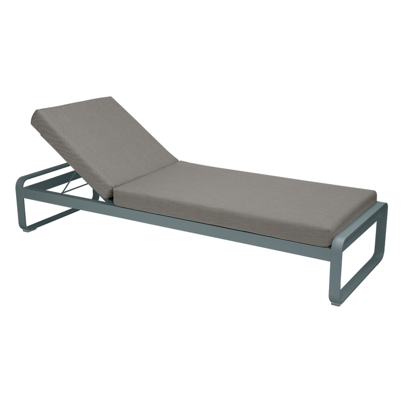 Load image into Gallery viewer, Fermob Bellevie Premium sunlounger– Storm Grey frame with Grey Taupe fabric cushions
