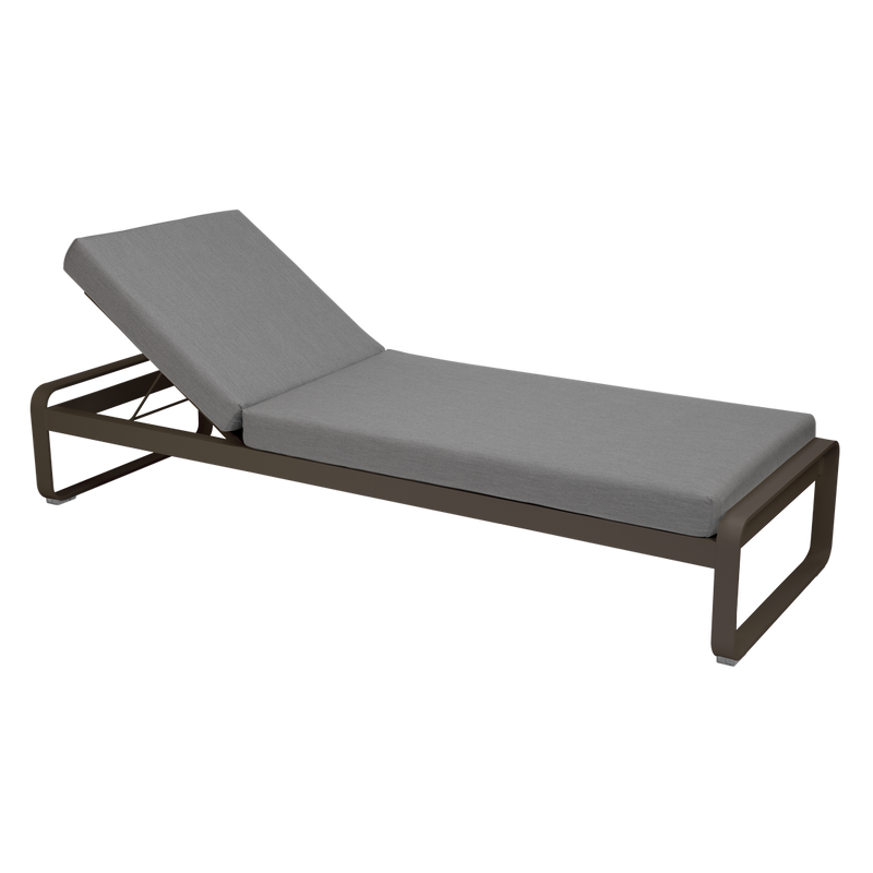Load image into Gallery viewer, Fermob Bellevie Premium sunlounger– Tonka frame with Flannel Grey fabric cushions
