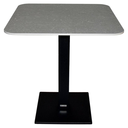 Fermob Capuccino high table, basalt aluminium base with seashell top, 80 x 80 cm, for a garden patio or outdoor terrace