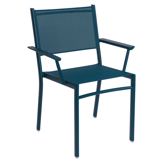 Fermob Costa Stacking Armchair in Acapulco Blue Stereo