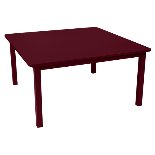 Fermob Craft Square Table 143 x 143 cm in Black Cherry – large square garden dining table in powder-coated steel