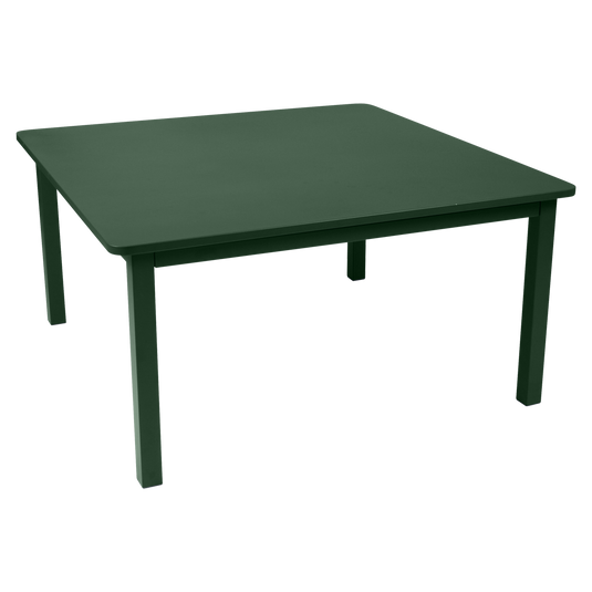 Fermob Craft Square Table 143 x 143 cm in Cedar Green – large square garden dining table in powder-coated steel