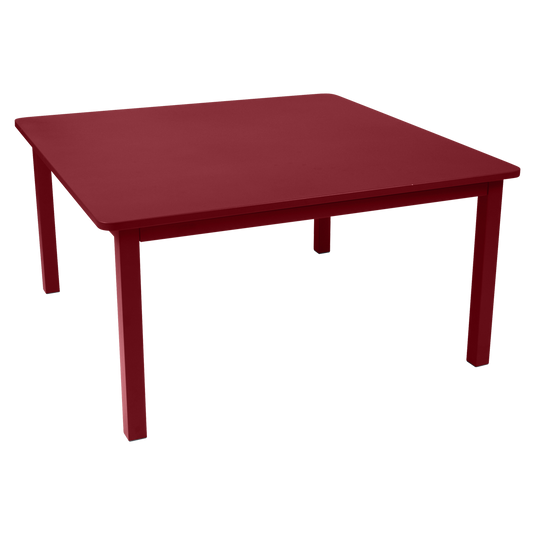 Fermob Craft Square Table 143 x 143 cm in Chilli – large square garden dining table in powder-coated steel